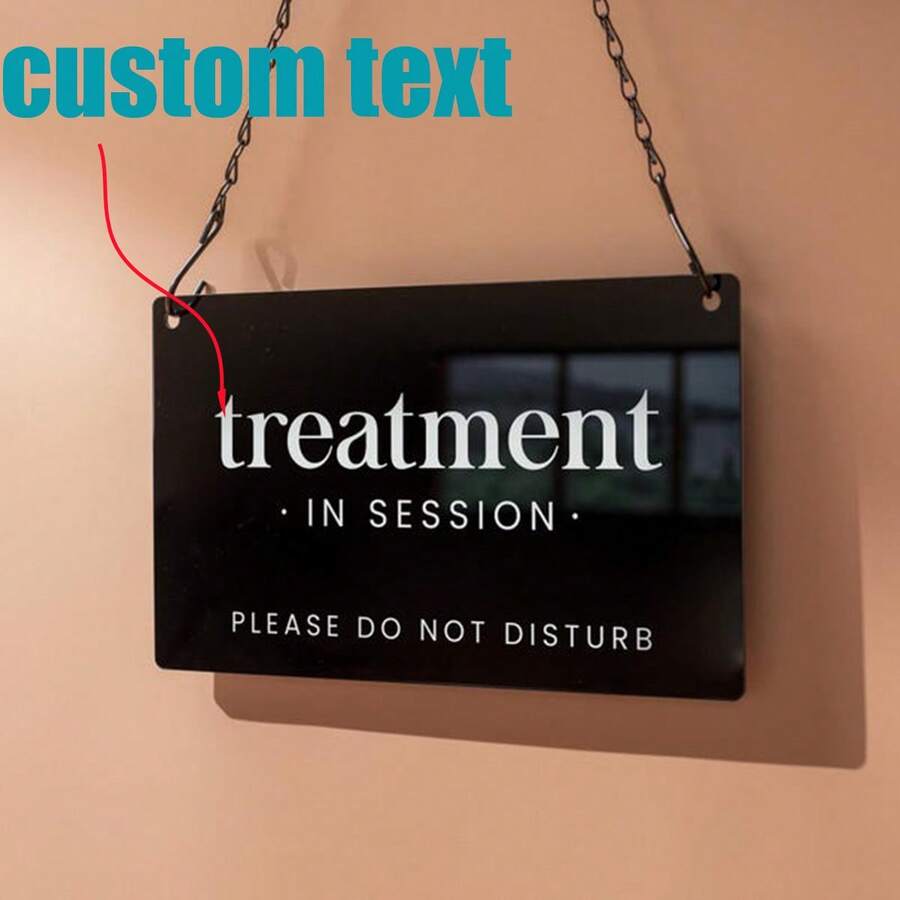 1pc Hanging Acrylic Sign With Metal Chain Customizable Window Office Home Business Door Wall Sign - Multicolor - View 1