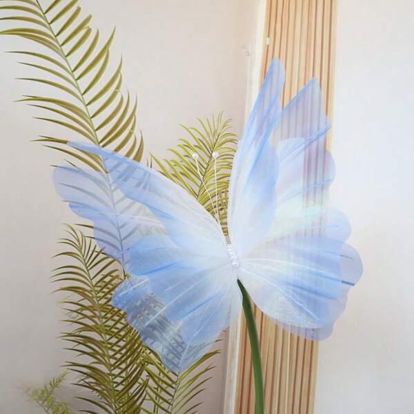 Grandes Flores Artificiais de Borboleta de Seda Feitas à Mão, Objetos Decorativos para Casamento, Fotografia ao Ar Livre
