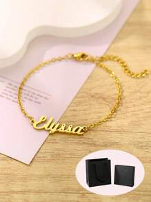 Customized Name Bracelets For Children Stainless Steel Chain Personalized Fashion Jewelry Best Gift ,Contracted,Simple,Casual,Old Money,Cuties,Custom,Personalized,Unique Ideal Gifts For Her Girlfriend,Mom,Family,Friends,Daughter For Anniversaries,For Valentine's Day,For Mother's Day,For Birthdays,For Graduation,For Daily Wear,For Weddings,For Prom