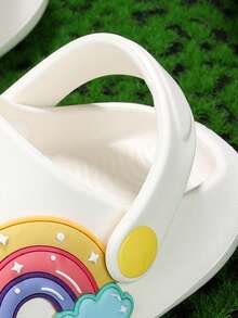 1 双婴儿动物图案透气防滑弹性踝带沙滩凉鞋，户外拖鞋