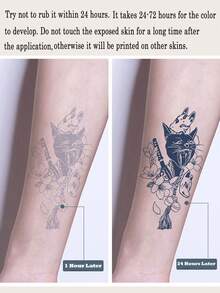 2 件/套临时纹身贴纸，创意豹纹、星星、荆棘心、“So What”字样，大胆逼真的人体艺术设计，防水防汗，持续 5-12 天，理想的礼物