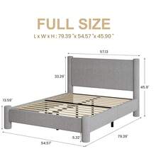 Boucle Upholstered Bed Frame, Upholstered Platform Bed With Headboard And Footboard, Modern Bed Frame Twin/Full/Queen/King, Dark Gray/Gray/White/Cream - Grey - View 6
