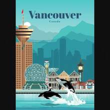 1pc/3PCS Images A Wall Arts Posters Modern Travel Amsterdam Tokyo London Iceland Bali Vancouver Travel Posters And Prints Modern Wall Art City Painting Landscape Oil Painting Frameless/Framed Canvas Art ,Wall Art With Frame