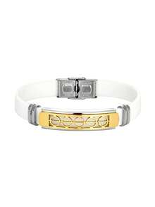 1pc Business Style White Silicone Bracelet - White - View 2