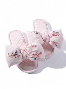 Women's Open Toe Bowknot Slippers, Pink, Anti-Slip Comfortable Thick Sole, Fashionable For Spring And Summer - Pink - View 2
