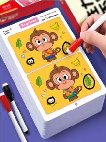 Fun Education Find Trouble Game Card - Enhance Attention And Learning Through Games - Reusable Paper Design Fun Find Different Concentration Thinking Training Cards Kindergarten Board Game Card Enlightenment Diagram (Marking Pen Color Random)Valentine's Day, Easter, Birthday Gifts, 2025 New Year, School Supplies, School Season Gifts