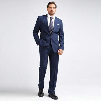 CLOUDSTYLE Uomo con singolo bottone Blazer e pantaloni Suit Set