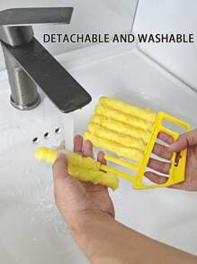 1/2/3/4pcs,Blinds Air Conditioning Gap Brush ,Blind Duster For Wood Blinds;Detailing Brush Set;Car Detailing Brush;Blind Dusters For Cleaning;Blind Cleaner; Detachable And Washable Window Cleaner Exhaust Fan Dust Removal Detergent-Free Edge Seam Brush Detachable,