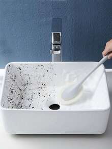 1 pezzo Set di spazzole per water con manico lungo e spugna monouso, per cucina, bagno, piastrelle e lavaggio di stoviglie