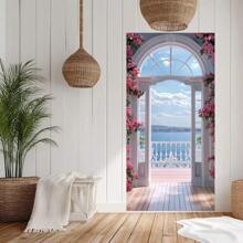 2D Doorplate: 1 Elegant Polyester Floral Doorplate - Reusable, No Need For Electricity, Versatile Indoor/Outdoor Decoration, Suitable For Parties, Weddings, And Events