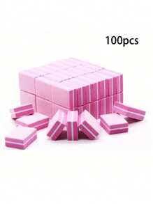 10/50pcs Mini Nail Polisher High Elastic Sponge Mini Tofu Shaped Double-Sided Nail Polisher And Polisher, Odorless, 100pcs/50pcs/20pcs, Suitable For Women, Families And Beauty Salons.
