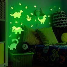 夜光恐龙爪印墙贴 - 自粘可移除PVC贴纸，适用于儿童卧室、游戏室、客厅天花板装饰、婴儿房、女孩房装饰、婴儿用品、装饰品 - 牆藝 - 查看 2