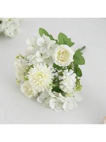 1/4 Peças Buquê de Peônia de Seda, Hortênsia e Crisântemo - Perfeito para Casamentos, Noivados e Decoração Doméstica | Acento de Mesa de Primavera, Decoração de Outono