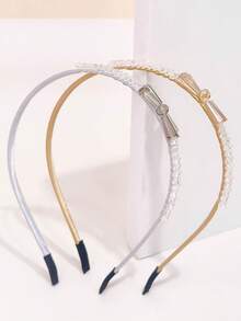 1 件女士防滑水晶钻蝴蝶结优雅头带，复古甜美春夏，发带，发箍头带 - 彩色 - 查看 10