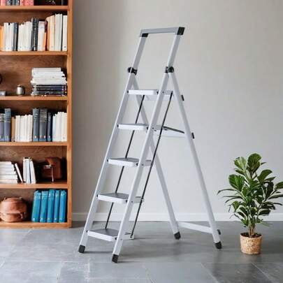 脚立 踏み台 折りたたみ はしご 5段 ステップ台 スツール 滑り止め付き 安定性 頑丈 安全 耐荷重150kg 省スペース収納 軽量 多機能 スツール 洗車 室内 アウトドア 持ち運び便利 おしゃれ 組み立て不要