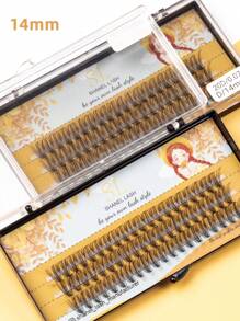 60 Clusters 3 Rows D Curl 20D Lash Clusters Synthetic Faux Mink Eyelashes Individual Lashes, Fluffy Mega Volume Eyelash Extensions 8 10 12 14 16mm DIY Eyelash Clusters At Home Natural Eyelash Extension 3D Russian Strip Personal Eyelash Makeup Tool