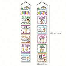 1pc Hanging Classroom Rules Poster - Colorful Back To School Banner, Suitable For Various Teachers And Classrooms - Non-Electric Polyester Classroom Wall Decor - Multicolor - View 10