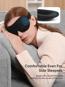 1/3pcs Set Unisex Side Sleeping Eye Mask, 3D Contoured Luxury Sleep Mask With Adjustable Strap, Suitable For Travel, Nap, School, Commute, Home Use - Multicolor - View 4