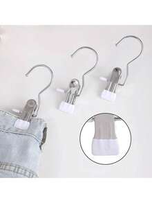 Heavy Duty Pants Hangers With Clips & Hooks For Closet Organization - Space Saving Skirt Hangers Feature Strong Grip Non-Slip Clips To Securely Hold Jeans Trousers Slacks Shorts, Multi-Use Laundry Drying Clips For Towels Socks Delicate Garments, Ideal Wardrobe Storage Solution For Home Dorm Retail Display, Keeps Clothes Wrinkle-Free & Easily Accessible, Practical Durable Garment Hanging Accessory Maximizes Closet Rod Space