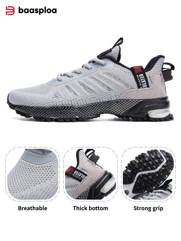baasploa Chaussures de course pour hommes Baasploa, baskets extérieures décontractées, légères et respirantes, chaussures de tennis pour hommes, design de mode, chaussures de course professionnelles en maille, tailles 41-50