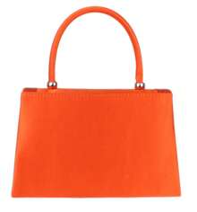 Girly Handbags Womens Satin Sparkly Clutch Bag - Orange - View 4