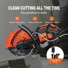 Electric Concrete Saw, 16 In, 3200 W 15 A Motor Circular Saw Cutter With Max. 6 In Adjustable Cutting Depth, Wet Disk Saw Cutter Includes Water Line, Pump And Blade, For Stone, Brick - Xem 3