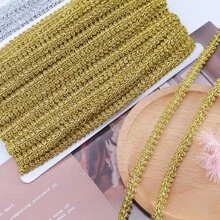 5 Meter 1 cm DIY Spitzen Borte Bänder Handwerk goldener silbriger Tausendfüßler geflochtene Spitzen Abschluss Hochzeitsgeschenkverpackung Nähzubehör Kleidung Party Dekoration