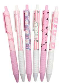 1/6pcs Ultra Dry Pink Gel Pen, Accurate 0.5mm, Smooth Writing, Suitable Forffices And Classrooms, Suitable Foreenagers And Adults, Suitable Forome And Classroom Education, Multi-Purpose Gel Pen Is Very Suitable Forear-End Examinations, A Set Of Gel Pens And Ball Pens, Holiday Appliances, Classroom Supplies, Children's Day Gifts