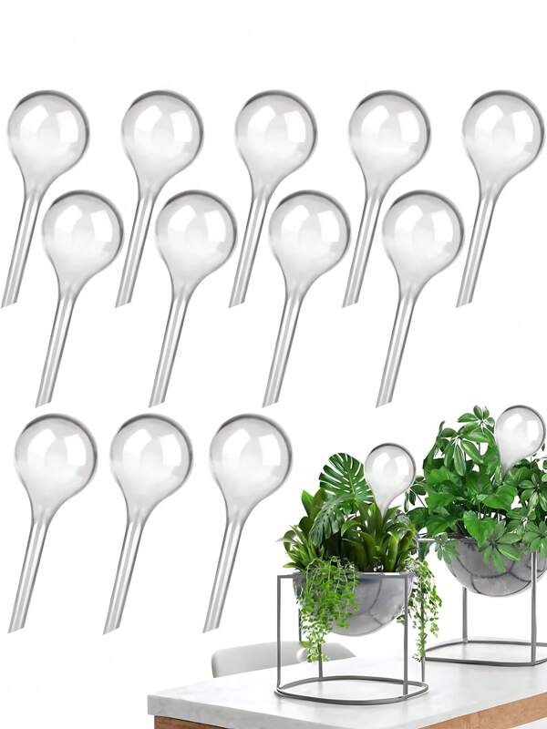 5pcs-Plant Watering Device, Plant Watering Globes, Automatic Watering Device, Automatic Watering Ball For Indoor Plants And Garden, Round Glass Plant Watering Device With Long Nozzle, Automatic Watering System For Plants, Garden Watering Irrigation Ball Dripper, Simple Tool For Drip Irrigation Of Indoor And Outdoor Plants And Flowers