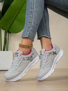 Women's Breathable Sports Shoes. Non-Slip, Comfortable, Lace-Up Running Shoes Suitable For All Seasons And Occasions - Grey - View 3