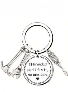1pc Stainless Steel Keychain - "Nothing Grandpa Can't Fix", Thoughtful Gift