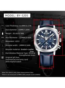 BENYAR Orologio da uomo Qurtz 2025 nuovo, casual, sportivo, luminoso, con cronografo, per uomo, da BY05