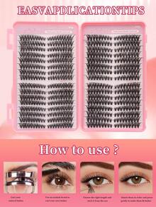 608片睫毛簇，30D+40D卷翘度，7-16mm长度，全新假睫毛套装满足化妆需求。DIY睫毛簇，外观自然，超浓密，精致，超柔软，超轻盈，可重复使用独立分段假睫毛，睫毛延长套装，适合初学者用于日常生活、婚礼、约会、派对、音乐节、万圣节。睫毛簇，眼睫毛簇，单根睫毛，睫毛，假睫毛 - D - 查看 3