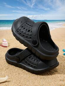 1 Pair Comfortable, Fashionable And Casual Lightweight Breathable Cute Baby Toddler Beach Sandals, Suitable For Summer - Black - View 6