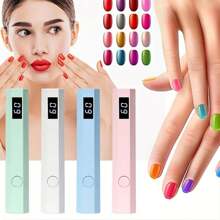 Lámpara de secado de esmalte de uñas en gel DIY mini portátil con pantalla digital, inalámbrica y de secado rápido. Lámpara UV portátil, lámpara de uñas pequeña y fácil de transportar, adecuada para salón de uñas en casa, conveniente para transportar cuando se viaja, adecuada como regalo de alta calidad para chicas.