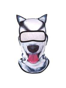 1 pieza Mascarilla facial 3D con estampado de animal unisex, máscara de agua divertida para uso en exteriores, adecuada para uso diario, viajes, senderismo, esquí - Diseño de cabeza de gato, perro - Multicolor - Ver 7