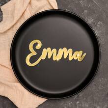 1pc Premium Acrylic Name Plate, Custom Name Design, Elegant Cursive Script, Suitable For Restaurant, Room Decor, Home Decor, Baby Christening, Mother's Day, Father's Day, Graduation, Birthday, Children's Day, Party Gift, Custom Gift - Multicolor - View 14