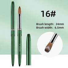 科林斯基亚克力美甲刷，优质美甲貂毛刷，木柄凝胶延长美甲刷，绘图工具 - 墨綠色 - 查看 11