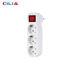 3-In-1 Wall Outlet Converter 3500W 250V With Circuit Breaker Switch | F-Type Plug | Space-Saving For Home & Travel | CE Certified