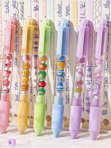 Süßer und interessanter Teleskopstift, 0,5mm spitzer Kugelschreiber, DIY Schreibwaren für Studenten, fleckresistent, geschmeidiges Schreiben, bequemer Griff, geeignet für Prüfungen, Büros, Unterschriften, koedukative Schulen, Studenten, Schreibwaren und Lernmaterialien