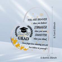 1pc Acrylic Graduation Gift Decoration With Grid Pattern, Perfect Gift For 2025 College Graduates, Best Friends And Classmates,Best Grad Gifts, Graduation Party Favors - Transparent - View 3