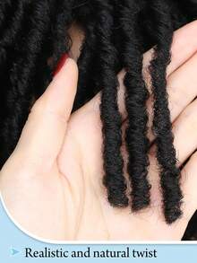 6-Inch Soft & Fluffy Faux Dreadlocks Hair Extensions With Clips, Synthetic Braided Hairpiece For Men & Women, Suitable For Thinning Hair, Music Festival Costume, African Hairstyle - Black - View 8