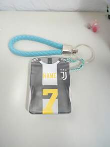 Llaveros con arena móvil personalizados, llaveros con patrones de camisetas del Real Madrid/Barcelona, adornos de balón para bolso con nombres y números de jugadores personalizables, llaveros brillantes, regalos ideales para amigos, compañeros de clase, parejas, impresión 3D de acrílico