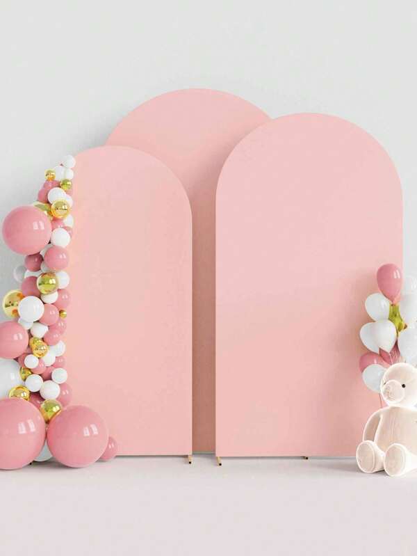 Wedding Arch Cover (7.2 Ft, 6.6 Ft, 6 Ft) 3 Pieces Spandex Wedding Arch Bracket Cover For Round Top Chiara Arch Backdrop Bracket Cover For Birthday Party Ceremony Banquet Decoration Pale Pink