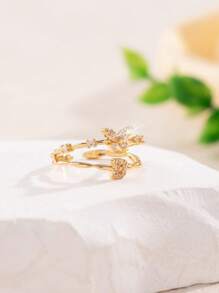 1buc auriu, elegant, lux, la modă, personalizat, cu 26 de litere, design fluture, inel de femeie, ca cadou pentru prieteni, surori, mame, soții, iubite pentru vacanță, ziua de naștere, aniversare, Crăciun