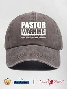 1 件男士时尚“PASTOR”主题复古棒球帽，休闲可调节户外卡车司机太阳帽，日常通勤棒球帽，户外运动日常穿着，派对度假，情人节送给父母和情侣的完美礼物