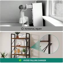 5 Tiers Bookshelf Artsy Modern Bookcase Book Rack Storage Rack Shees Books Holder Organizer For Books Movies In Living Room Home Office Rustic Brown Book Shees - RusticBrown - View 6