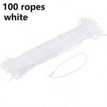 100pcs Polyester Garment Tag Ropes With Plastic Snap Fasteners Bullet Beads For Clothing Labels Retail Tags And Festival Supplies