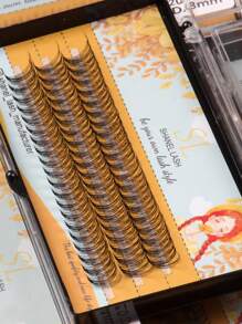 60 Clusters 3 Rows D Curl 20D Lash Clusters Synthetic Faux Mink Eyelashes Individual Lashes, Fluffy Mega Volume Eyelash Extensions 8 10 12 14 16mm DIY Eyelash Clusters At Home Natural Eyelash Extension 3D Russian Strip Personal Eyelash Makeup Tool
