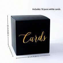 1 Stück weiße Kartenbox mit Goldfolie Design, Hochzeitsgeschenk Geldbox Halter für Hochzeitsempfang, Babyparty, Jubiläum, Geburtstagsfest, Abschlussfeier Tischmittelpunkt Dekoration (beinhaltet 10 Grußkarten), Hochzeitsdekoration, Heimdekoration, Raumdekoration Partygeschenke Brautgeschenke Geburtstagsdekorationen Partydekorationen Junggesellinnenabschied